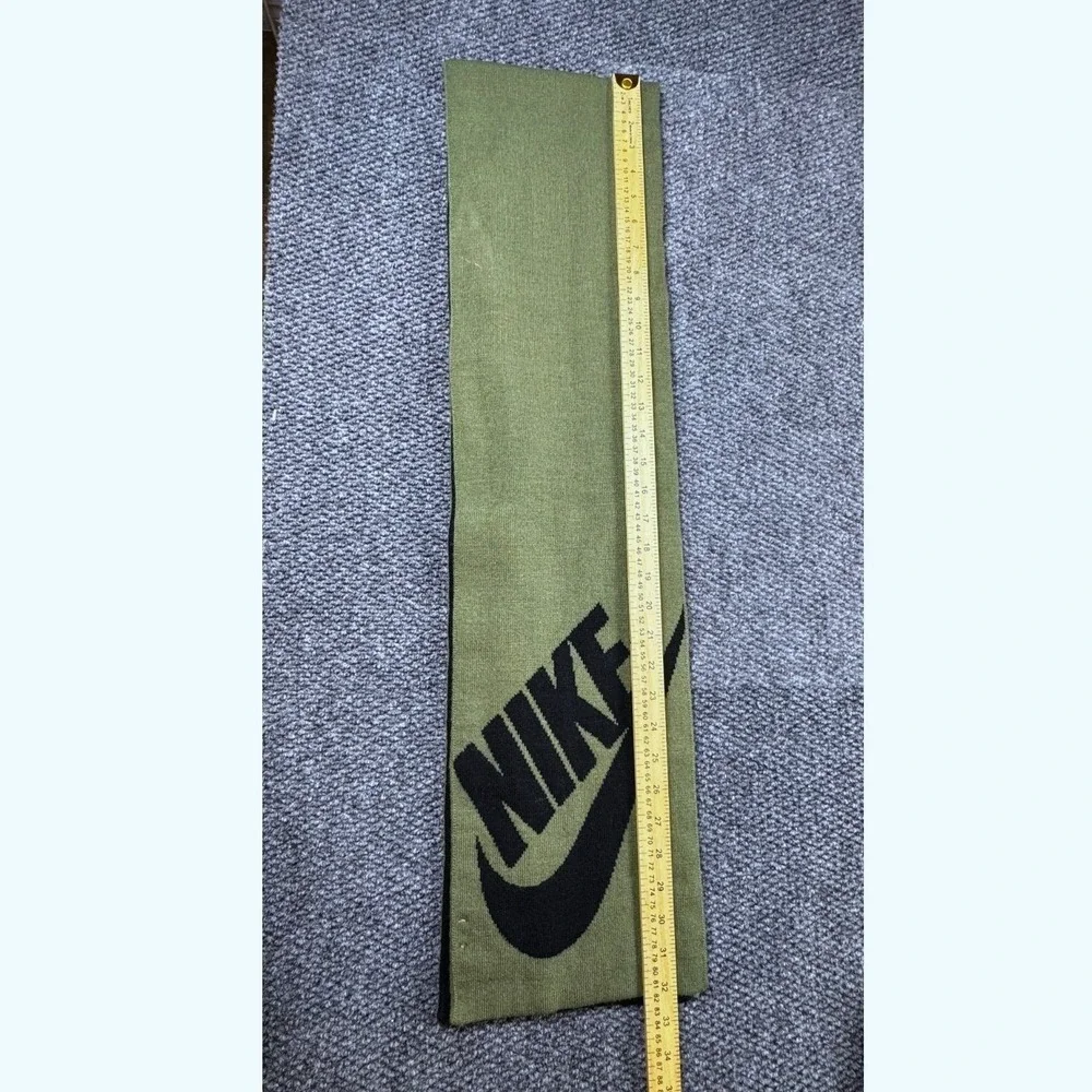 Nike Unisex Green Black Stretch Logo Knit Reversible Sport Scarf‎ 64